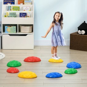 Conjunto de 8 Pedras de Equilíbrio Empilháveis com Base Antiderrapante para Equilíbrio e Promover a Coordenação Multicor