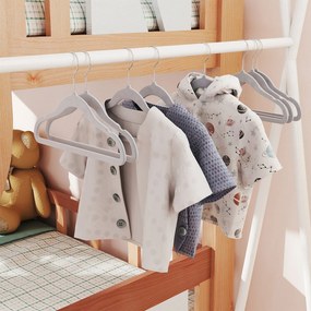Conjunto de 30 cabides para roupa infantil com ganchos giratórios de 360° cinzento