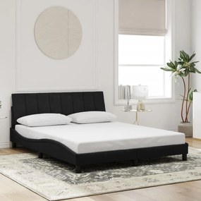 Estrutura de cama sem colchão 160x200 cm veludo preto