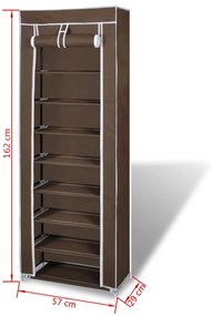 Sapateira com tampa 57 x 29 x 162 cm Castanho