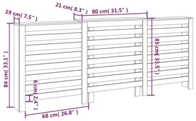 Cobertura de radiador 210x21x85 cm pinho maciço