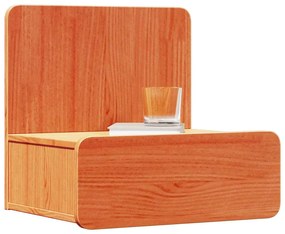 Mesa de Cabeceira Montada na Parede com gaveta Castanho-mel