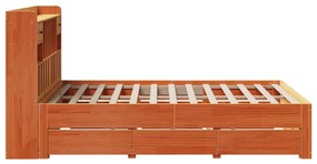 Cama com estante sem colchão 140x190 cm pinho maciço