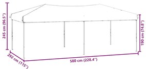 Tenda p/ festas dobrável c/ paredes laterais cinza-acastanhado
