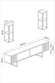 Conjunto de Mobiliário de Sala – Black Line Set – Branco e Preto
