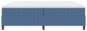 Cama Box Spring com Colchão, Azul, 200x200 cm, Tecido de Veludo Cotelê