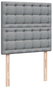 Cama com molas/colchão 90x190 cm tecido cinzento-claro