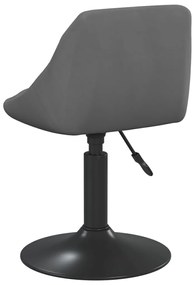 Cadeiras de jantar giratórias 6 pcs veludo cinzento-escuro