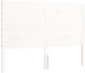 Cama sem colchão 140x190 cm madeira de pinho maciça branco