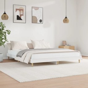 vidaXL Estrutura de cama 140x200 cm derivados madeira branco brilhante