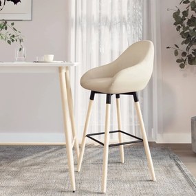 vidaXL Banco de bar tecido cor creme