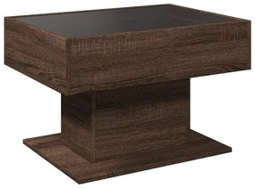 Mesa de centro c/ LEDs 70x50x45 cm derivados de madeira