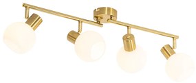 LED Foco de teto inteligente dourado com vidro opalino 4 luzes ajustáveis Inclui 4 Wifi P45 - Anouk Art Deco