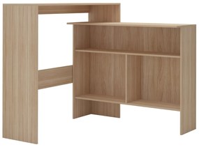 Mesa de bar com 2 tampos carvalho 130x40x120 cm