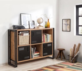 Estante Cosmo – Pinho Atlântico Preto – 126x89x35 cm