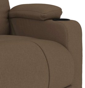 Poltrona de massagens reclinável tecido castanho