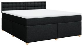Cama com molas/colchão 180x200 cm tecido preto