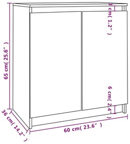 Armário de apoio 60x36x65 cm pinho maciço branco