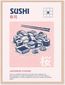 Impressão digital emoldurada artesanal Sushi