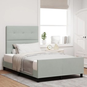 Cama vidaXL Cinza Claro 120x190 cm Veludo