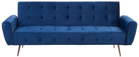 Sofá-cama em veludo azul marinho SELNES Beliani