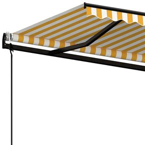 Toldo retrátil automático 450x350 cm amarelo e branco