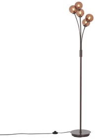 Candeeiro de pé de design bronze com vidro bronze 5 luzes - Athens Design