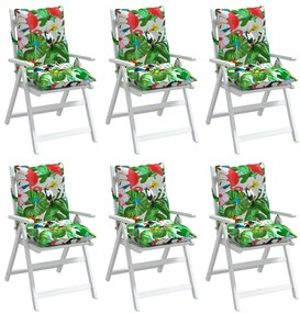 Almofadões cadeira encosto baixo 6 pcs tecido oxford multicor