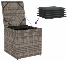 Caixa de Armazenamento Externa Cinza e Cinza Escuro Rattan Grande