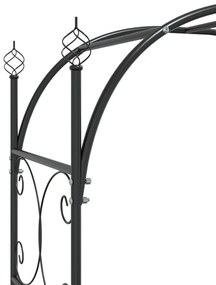 Arco de jardim c/ portão 108x45x235 cm aço preto