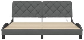 Estrutura de cama com LED sem colchão 180x200 cm tecido