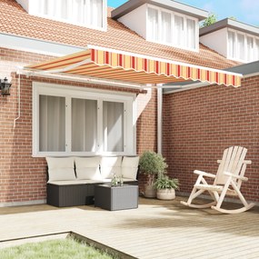 Toldo Retrátil Manual Amarelo e Laranja 300x250 cm