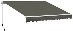 Toldo Manual Retrátil 350x250 cm Toldo para Varanda com Manivela de Me