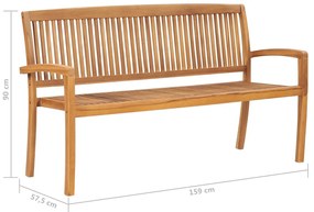 Banco de jardim empilhável c/ almofadão 159 cm teca maciça