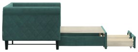 Sofá-cama c/ gavetão e gavetas 80x200cm veludo verde-escuro