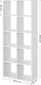 Estante sala com 10 cubos 30 x 65,5 x 161,5 cm Branca