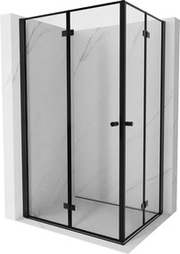 Mexen Mist-F Cabine de duche dobrável Duo esquerda 110 x 90 cm, moldura preta, preta - 8A6-110L-090P-70-70