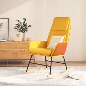 vidaXL Cadeira de baloiço tecido amarelo mostarda