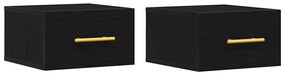 Cômodas de Cabeceira vidaXL 2 pcs Montadas na Parede Carvalho Preto 35