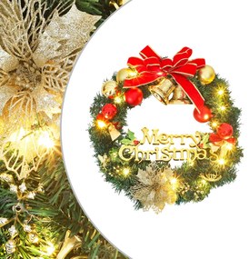 vidaXL Grinalda de Natal com 20 luzes LED 45 cm verde