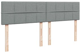 Cama com molas/colchão 200x200 cm tecido cinza-claro
