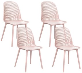 Conjunto de 4 cadeiras de jantar rosa EMORY Beliani