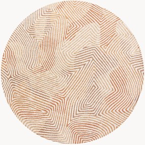 Tapete redondo lavável em jacquard para interior e exterior Coral