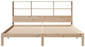 Cama com estante sem colchão 200x200 cm pinho maciço
