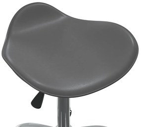 Cadeira de jantar giratória couro artificial cinzento