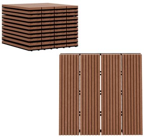 Conjunto de 11 Peças de Estrados Exterior 30x30 cm 1 m² Estrados de Ja