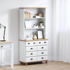 vidaXL Hutch ASKIM Branco 91 x 40 x 184 cm Madeira de Pinheiro Sólida