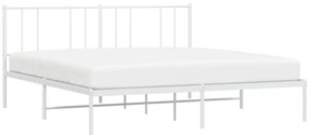 Estrutura de cama com cabeceira 180x200 cm metal branco
