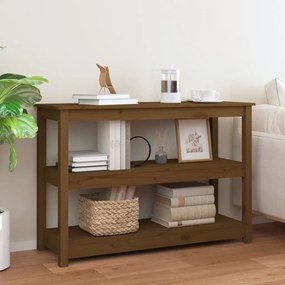 vidaXL Mesa consola 110x40x74 cm madeira de pinho maciça castanho mel