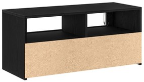 Gabinete de TV vidaXL com LED Preto Carvalho 90x35x40 cm Madeira engen